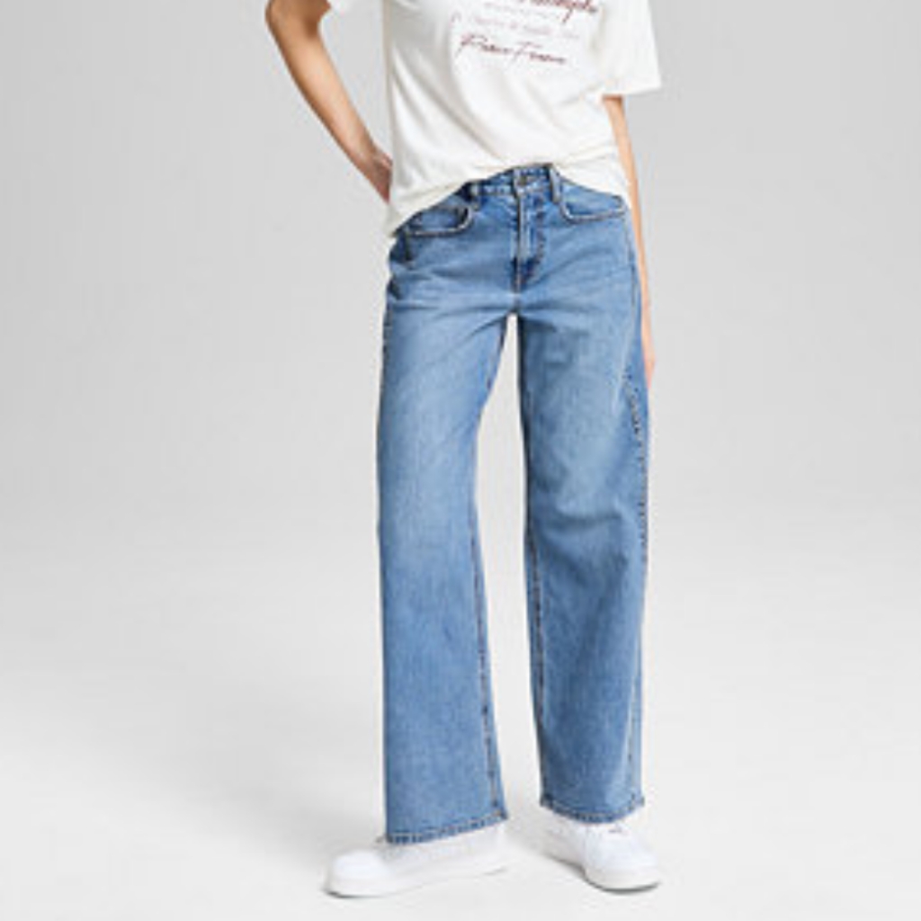 And Now This Studded Wide-Leg Mid-Rise Jeans